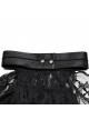 Black Light Embroidery Mesh Splicing Shiny Woven Front Center Retro Diamond Carved Design Gothic Style Gorgeous Collar