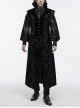 Vintage Black Mysterious Flocking Fabric Removable Snap Button Shoulder Side Webbing Decoration Gothic Style Stand Up Collar Sleeveless Jacket