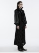 Vintage Black Mysterious Flocking Fabric Removable Snap Button Shoulder Side Webbing Decoration Gothic Style Stand Up Collar Sleeveless Jacket