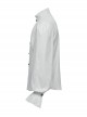 White Retro Simple Front Pinstripe With Stand Up Collar Ruffle Design Gothic Style Puff Sleeve Shirt