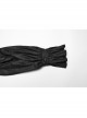 Black Retro Simple Front Pinstripe With Stand Up Collar Ruffle Design Gothic Style Puff Sleeve Shirt