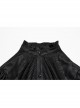 Black Retro Simple Front Pinstripe With Stand Up Collar Ruffle Design Gothic Style Puff Sleeve Shirt