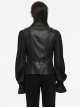 Gorgeous Black Jacquard Woven Front Panel With Three Dimensional Lotus Leaf Shape And Exquisite Carved Hand Sewn Button Design Gothic Style Vest
