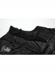 Gorgeous Black Jacquard Woven Front Panel With Three Dimensional Lotus Leaf Shape And Exquisite Carved Hand Sewn Button Design Gothic Style Vest
