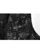 Black Exquisite Non Stretch Jacquard Twill Faux Leather Back Waist Pattern Decorative Loop Design Gothic Style Skull Vest