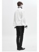 Lace High Collar Hand-Embroidered Long Sleeve White Gothic Shirt