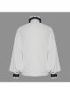 Lace High Collar Hand-Embroidered Long Sleeve White Gothic Shirt