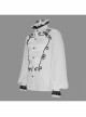 Lace High Collar Hand-Embroidered Long Sleeve White Gothic Shirt