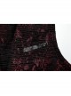 Red Exquisite Non Stretch Jacquard Twill Faux Leather Back Waist Pattern Decorative Loop Design Gothic Style Skull Vest
