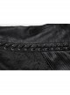 Low Key Black Jacquard Woven Patchwork Pleated Side Eyelet Tie Rope Design Gothic Style Adjustable Vest
