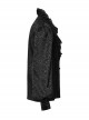 Black Jacquard Chiffon Woven Fabric Elegant Ruffle Collar In The Front Center Exquisite Double Breasted Design Gothic Style Lantern Sleeve Shirt