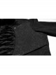 Personalized Black Jacquard Woven Front Drawstring Side Horn Rivet Embellishment Gothic Style Long Sleeved Shirt