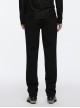 Simple Black Stretch Twill Knit With Retro Three Dimensional Button Design Gothic Style Trousers