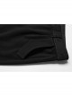 Simple Black Stretch Twill Knit With Retro Three Dimensional Button Design Gothic Style Trousers