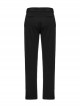 Simple Black Stretch Twill Knit With Retro Three Dimensional Button Design Gothic Style Trousers