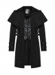 Black Comfortable Jacquard Suede Fabric Exquisite Carved Shoulder Hand-Sewn Button Design Gothic Style Cape Jacket