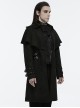 Black Comfortable Jacquard Suede Fabric Exquisite Carved Shoulder Hand-Sewn Button Design Gothic Style Cape Jacket