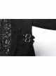 Black Comfortable Jacquard Suede Fabric Exquisite Carved Shoulder Hand-Sewn Button Design Gothic Style Cape Jacket