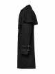 Black Comfortable Jacquard Suede Fabric Exquisite Carved Shoulder Hand-Sewn Button Design Gothic Style Cape Jacket
