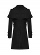 Black Comfortable Jacquard Suede Fabric Exquisite Carved Shoulder Hand-Sewn Button Design Gothic Style Cape Jacket