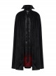 Black And Red Non Elastic Thickened Faux Fur Front Three Dimensional Bat Collar Design Gothic Style Cape