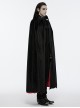 Black And Red Non Elastic Thickened Faux Fur Front Three Dimensional Bat Collar Design Gothic Style Cape