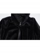 Black And Red Non Elastic Thickened Faux Fur Front Three Dimensional Bat Collar Design Gothic Style Cape
