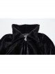 Black And Red Non Elastic Thickened Faux Fur Front Three Dimensional Bat Collar Design Gothic Style Cape