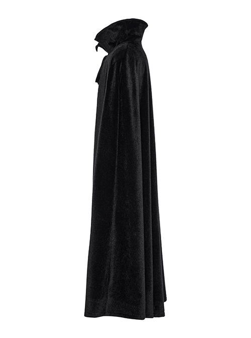 Black And Red Non Elastic Thickened Faux Fur Front Three Dimensional Bat Collar Design Gothic Style Cape