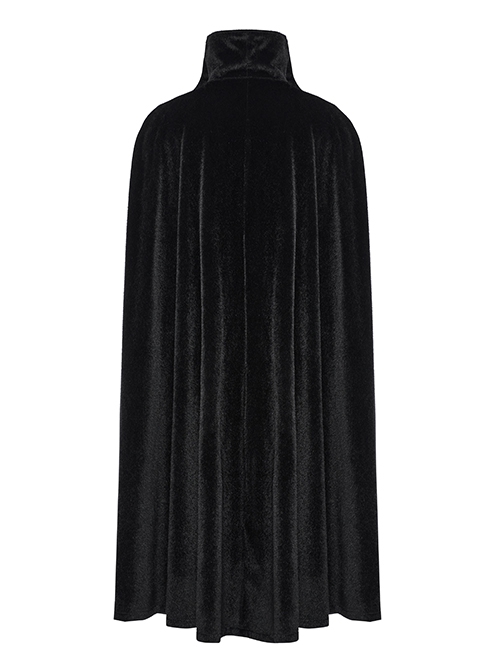 Black And Red Non Elastic Thickened Faux Fur Front Three Dimensional Bat Collar Design Gothic Style Cape