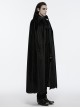 Black Non Elastic Thickened Faux Fur Front Three Dimensional Bat Collar Design Gothic Style Cape
