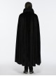 Black Non Elastic Thickened Faux Fur Front Three Dimensional Bat Collar Design Gothic Style Cape