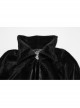Black Non Elastic Thickened Faux Fur Front Three Dimensional Bat Collar Design Gothic Style Cape