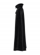 Black Non Elastic Thickened Faux Fur Front Three Dimensional Bat Collar Design Gothic Style Cape