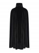 Black Non Elastic Thickened Faux Fur Front Three Dimensional Bat Collar Design Gothic Style Cape