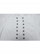 Simple White Woven Front Center Three Dimensional Pleats With Metal Buttons Embellished Gothic Style Long Sleeved Shirt