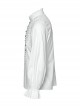 Simple White Woven Front Center Three Dimensional Pleats With Metal Buttons Embellished Gothic Style Long Sleeved Shirt