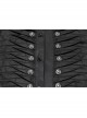 Simple Black Woven Front Center Three Dimensional Pleats With Metal Buttons Embellished Gothic Style Long Sleeved Shirt