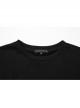Black Fake Two Piece Knitted Patchwork Diamond Mesh Punk Style Decadent Long Sleeved T-Shirt
