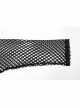 Black Fake Two Piece Knitted Patchwork Diamond Mesh Punk Style Decadent Long Sleeved T-Shirt