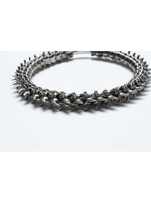 Personalized Retro Tin Alloy Imitation Spine Magnetic Buckle Design Punk Style Doomsday Necklace