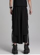 Black Non Stretch Twill Woven Side Personalized Loop Pocket Design Punk Style Loose Cropped Pants