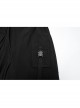 Black Non Stretch Twill Woven Side Personalized Loop Pocket Design Punk Style Loose Cropped Pants