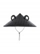 Dark Black Sheep Horns With Natural Bamboo Woven Punk Style Hat
