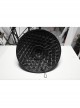 Dark Black Sheep Horns With Natural Bamboo Woven Punk Style Hat