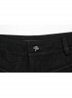 Handsome Black Versatile Stretch Twill Retro Woven Side Metal Eyelet Decorated Punk Style Trousers