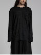 Black Decadent Loose Elastic Ripped Knitted Gothic Style Long Sleeved T-Shirt