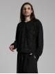 Black Decadent Loose Elastic Ripped Knitted Gothic Style Long Sleeved T-Shirt