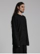 Black Decadent Loose Elastic Ripped Knitted Gothic Style Long Sleeved T-Shirt
