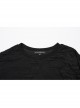 Black Decadent Loose Elastic Ripped Knitted Gothic Style Long Sleeved T-Shirt
